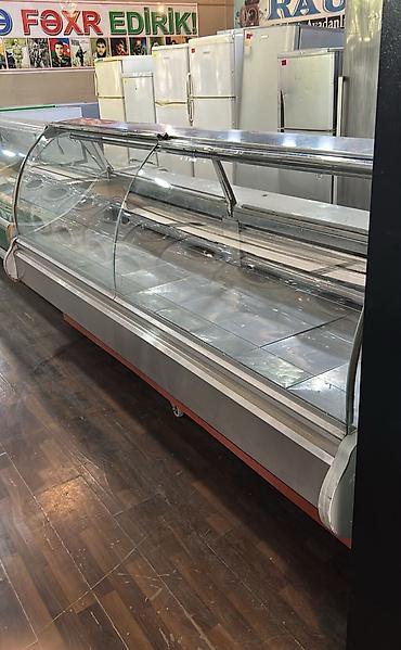 Uzun tipli soyuducu vitrin (market/butcher/delis üçün) - Şüşə önlü
