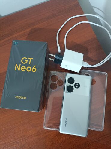 головка зарядки: Realme GT Neo 6 SE, Жаңы, 256 ГБ, түсү - Күмүш, 2 SIM