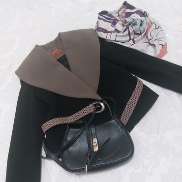 чёрное женское пальто: Пальто, Осень-весна, Кашемир, Короткая модель, S (EU 36)