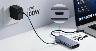 Doking stanice: USB-C dok/čvorište – tanki metalni hub sa PD napajanjem - Priključak — 3