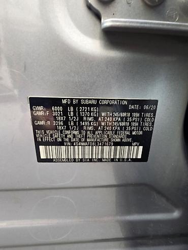 Subaru: Subaru Ascent: 2020 г., 2.4 л, Вариатор, Бензин, Кроссовер — 12