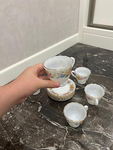 cay: Çay dəsti, rəng - Ağ, Farfor — 5