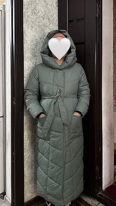 Пуховик, Длинная модель, Стеганый, 4XL