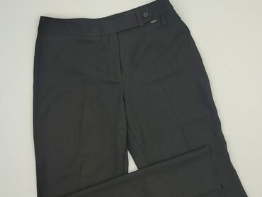 Women's Clothing: Material trousers for women, Black, size M (EU 38)