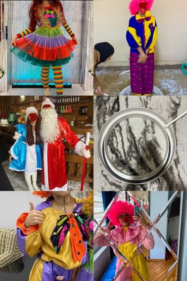 Bayram kostyumları: Uşaqlar üçün animator paltarları. Hamısı bir yerdə satılır. 4 kloun — 1