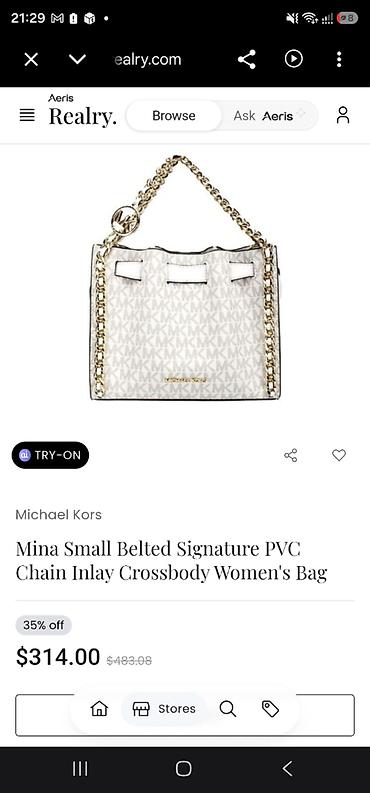 Çantalar: Michael Kors Mina Small Belted Signature PVC Chain Inlay Crossbody - — 2