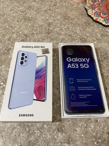 Samsung: Samsung Galaxy A53 5G, 256 GB, rəng - Mavi, Zəmanət, Sensor, Barmaq izi