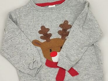 jeansy dla dzieci z dziurami: Sweatshirt, H&M, 6-9 months, condition - Very good