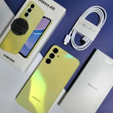 qulaqciq qiymeti: Samsung Galaxy A15, 256 GB, rəng - Sarı, Zəmanət, Sensor, Barmaq izi