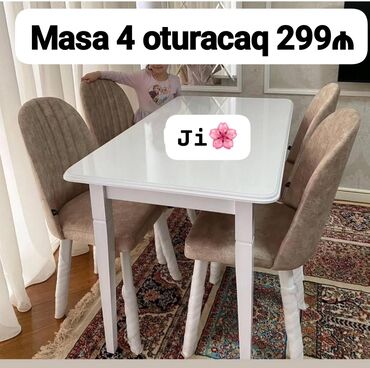 Masa və oturacaq dəstləri: Mətbəx üçün, Yeni, 4 stul