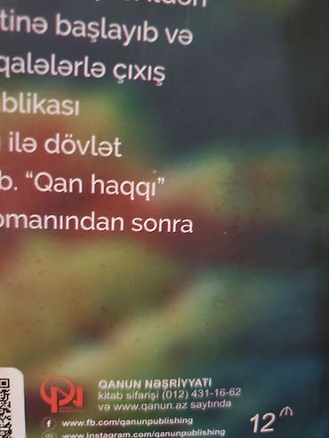Kitablar və jurnallar: Məhsul: Kitab – “Qan Haqqı” Janr: Detektiv roman Müəllif: Müşfiq — 3