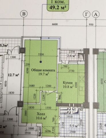 Продажа квартир: 1 комната, 50 м², Элитка, 9 этаж, ПСО (под самоотделку)