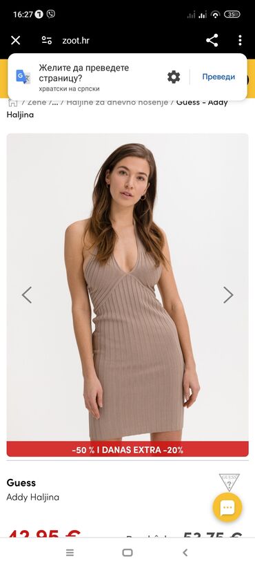 leprsave letnje haljine prodaja: Guess M (EU 38), color - Beige, Cocktail, Without sleeves