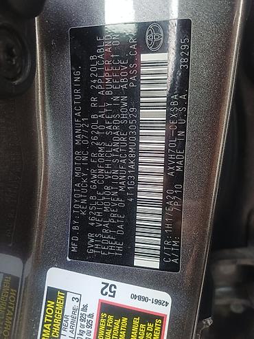 соната пленка: Toyota Camry: 2021 г., 2.5 л, Автомат, Гибрид, Седан — 9