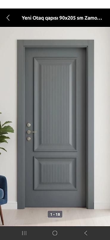 Otaq qapısı – 90x205 sm - Ölçü: 90x205 sm - Rəng: tünd boz - Üslub