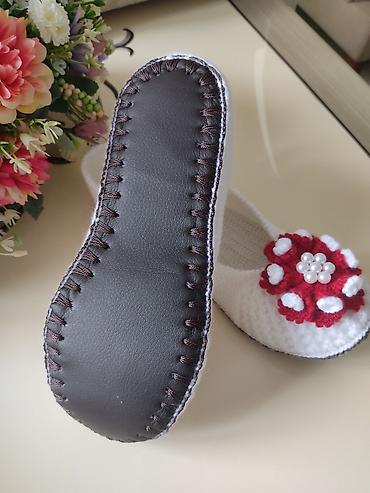 Домашние тапочки: Домашние тапочки, 38.5, Новый, цвет - Белый, Самовывоз — 5