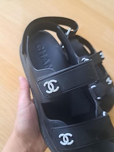 paciotti duboke patike: Crne ženske sandale sa kaiševima Chanel orig.Veoma udobne i očuvane — 1