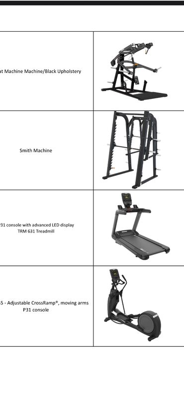 Digər trenajorlar: Peşəkar idman zalı üçün tam avadanlıq paketi Kardio: - Adaptive — 10
