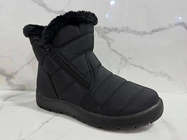 Gležnjače: Ženske zimske čizme – više modela - Topla crna čizma od brušene kože — 10