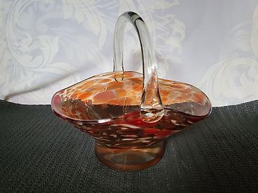 Ostalo posuđe: Korpa nova Dragan Drobnjak rucni rad iz 70ih.god. Murano korpa duvano — 2