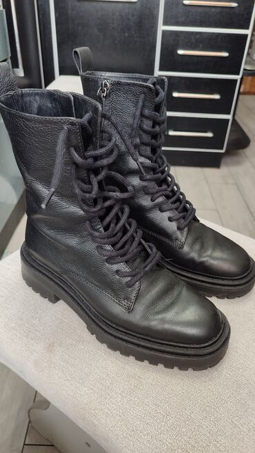 армейские ботинки: Сапоги, 37, цвет - Черный