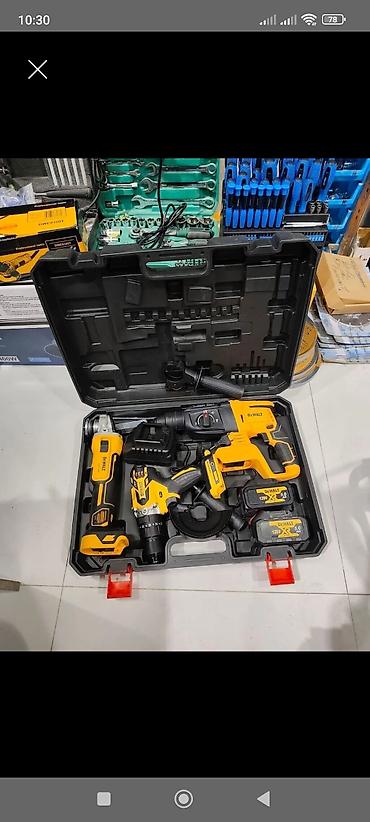 drel dəst: Dewalt çoxfunksiyalı akkumulyatorlu alət dəsti – sərt plastik daşıma — 1