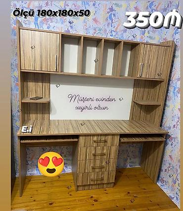 mebel kreditle: Düz masa, Polkalı, Siyirməli, Teksturalı laminat, Zəmanətli, Kredit yoxdur — 1