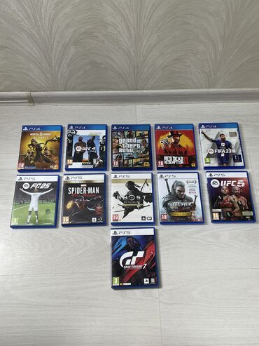сони плейстейшен 4 цена в бишкеке: 1.	Mortal Kombat 11 Ultimate - 1700 	2.	UFC 4 - 1800 	3.	Grand Theft