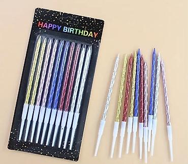 Праздничные свечи для торта “HAPPY BIRTHDAY” - Наборы из тонких витых at lalafo.kg Праздничные свечи для торта “HAPPY BIRTHDAY” - Наборы из тонких витых