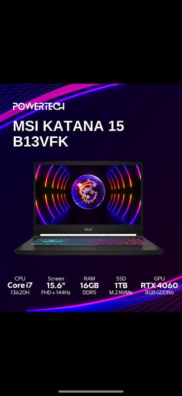 MSI: Yeni MSI, 15.6 ", Intel Core i7, 1 TB, Ünvandan götürmə