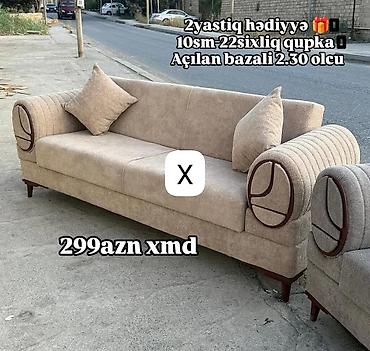 Диваны: Model: Açılan bazalı divan - Ölçü: 2.30 m - Funksiya: Açılır mexanizm — 1