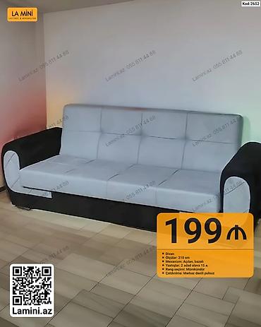 Məhsul: Divan - Ölçü: 210 sm - Mexanizm: Açılan, bazalı -