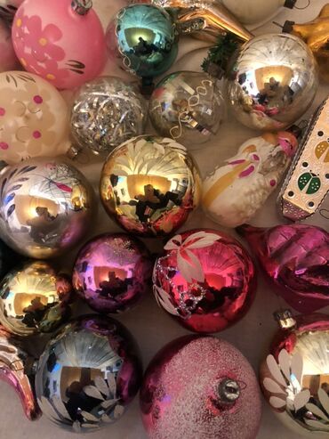 Yeni il oyuncaqları və bəzəkləri: Məhsul: Şaxta baba və Yeni il ağacı üçün qədim şüşə oyuncaqlar dəsti — 9