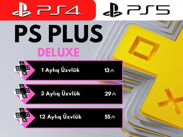 playstation diskleri: PS PLUS DELUXE 🟨 PS Plus DELUXE ⚫️ PS Plus Deluxe 1 aylıq = 13 AZN
