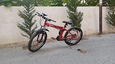 velosiped 28: Giern qatlanan dağ velosipedi - Rəng: qırmızı/qarışıq qara detallarla — 3
