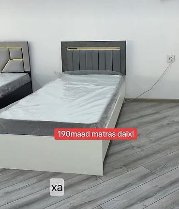 Tək nəfərlik çarpayı – başlıq hissəsi boz rəngli, yumşaq parçayla lalafo.az -da Tək nəfərlik çarpayı – başlıq hissəsi boz rəngli, yumşaq parçayla