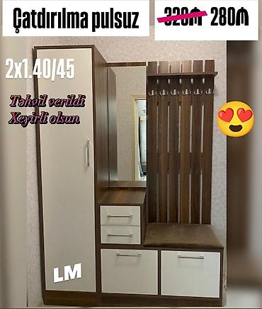 balaca skaf: Dəhliz üçün funksional giriş mebeli dəsti Ölçü: 2 x 1.40/45 — 1