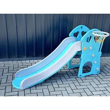 Sve za dečije igralište: Dečiji tobogan sa košem za košarku – unutra/spolja - Višenamenski — 11