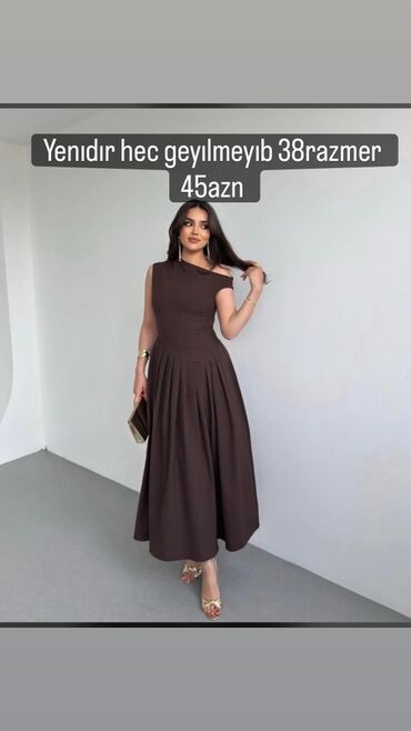 купить мужские часы в баку: Qadın paltarı – tünd qəhvəyi rəngdə, asimmetrik birçiynli dizayn. Üst at lalafo.az купить мужские часы в баку: Qadın paltarı – tünd qəhvəyi rəngdə, asimmetrik birçiynli dizayn. Üst