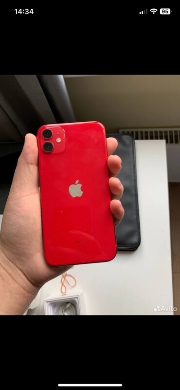новые айфон: IPhone 11, Б/у, 128 ГБ, Красный, Защитное стекло, Коробка, 77 %