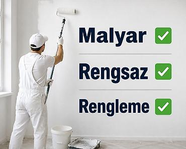 alçıpan potolok dizayni: Malyar, rəngsaz və rəngləmə xidməti - Daxili və xarici divarların — 1