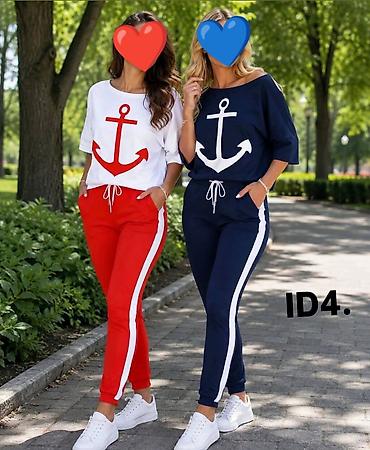 prepravka odece: Ženski dvodelni trenerka komplet – Nautical Anchor, ID4. - Gornji — 1