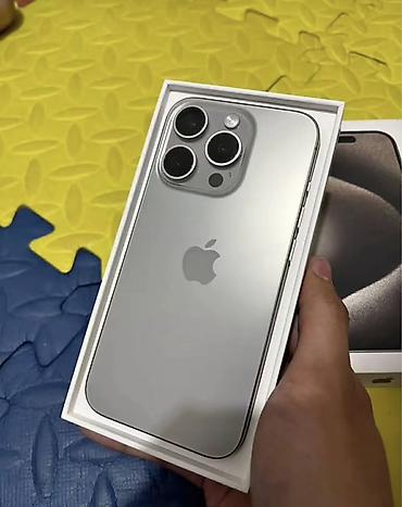 новый 15 про: IPhone 15 Pro, Б/у, 256 ГБ, Natural Titanium, Защитное стекло, Чехол, Коробка, 82 % — 1