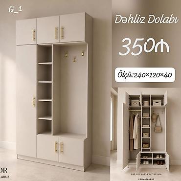 Dəhliz dolabı – ölçü: 240×120×40 sm - Funksional dizayn: iki qapılı