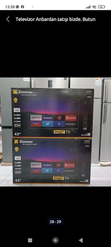 zimmer tv 108: Yeni Televizor Pulsuz çatdırılma