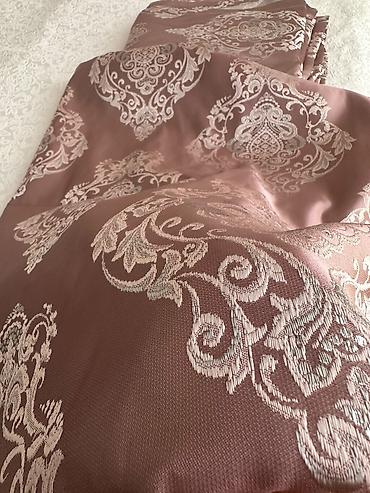 ipək parca: Zərif naxışlı dekorativ parça - Rəng: toz-çəhrayı (pudra tonunda) fon — 1