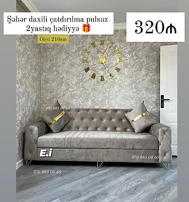 Mebel: Divan - Ölçü: 210 sm - Dizayn: Klassik kapitone arxa hissə və