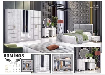 amk fasad qiymeti: Двуспальная кровать, Шкаф, Трюмо, 2 тумбы, Турция, Новый