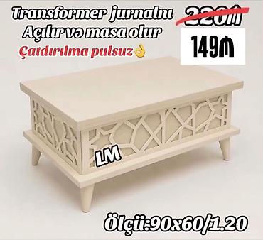 modern stol stul: Transformer jurnalı – açılıb masa olur. - Ölçü: 90×60/1.20 - Rəng — 1