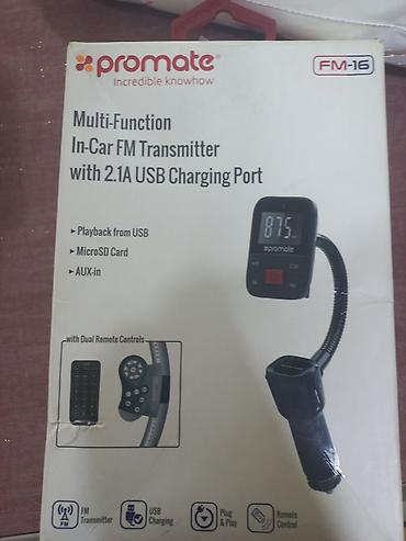 Avtoelektronika: Promate FM-16 – Avtomobil üçün çoxfunksiyalı FM transmitter və 2.1A — 3